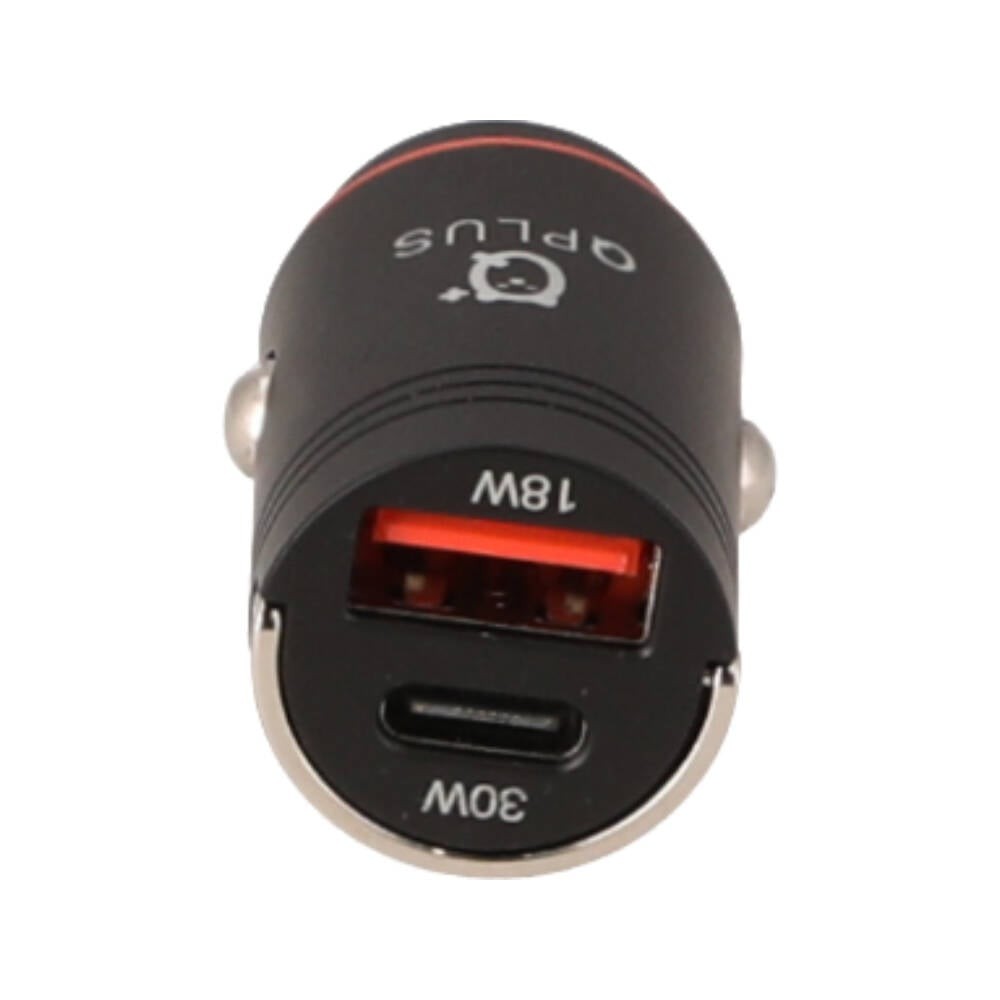 ที่ชาร์จแบตในรถ QPLUS Car Charger 1 USB-A (18W) / 1 USB-C (PD30W) Bl;ack (QP-CC02)