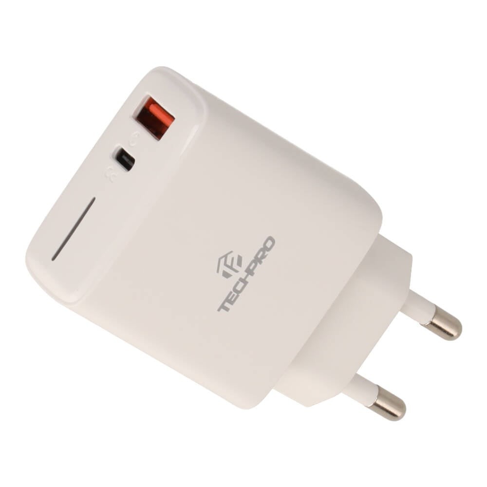 อะแดปเตอร์ TECHPRO Wall USB Charger 1 USB-A (QC3.0) / 1 USB-C (PD20W) White (TP-WC04) (TISI)