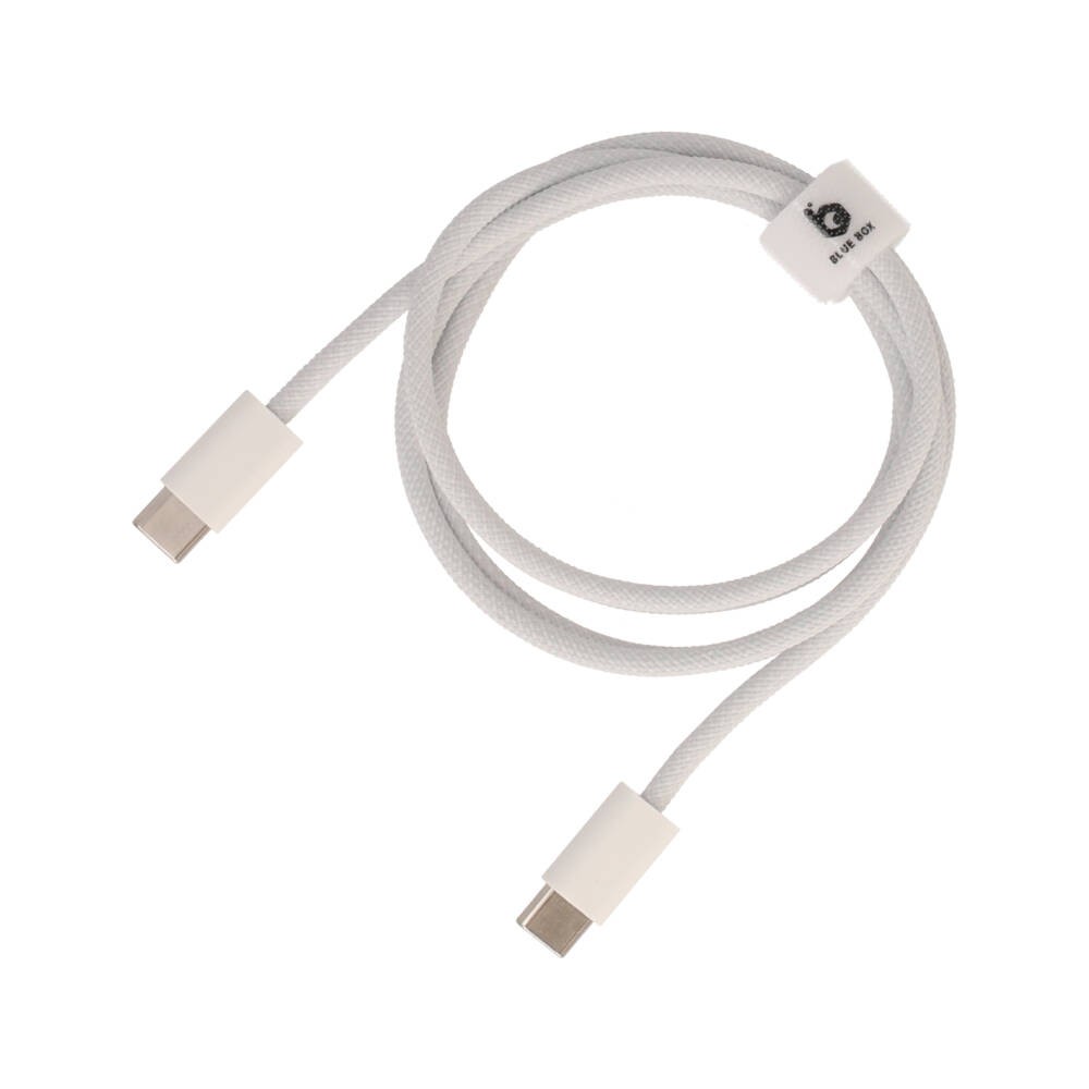 สายชาร์จ Blue Box USB-C to USB-C 60W 1 เมตร Knitting White