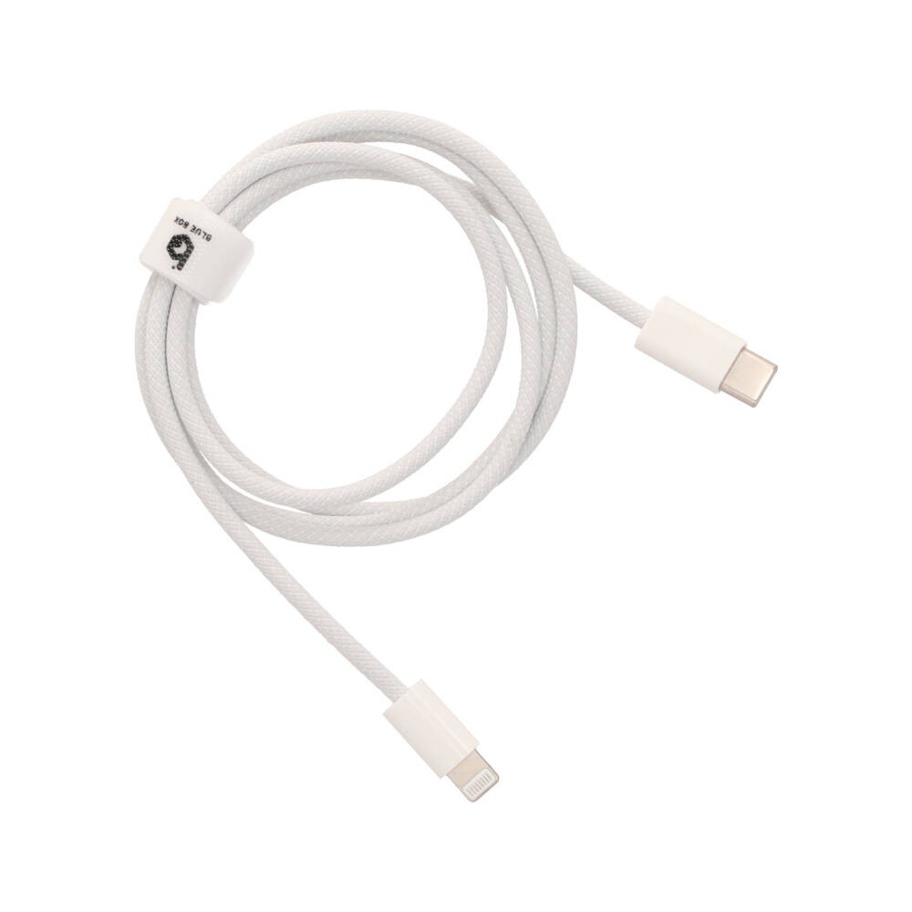 สายชาร์จ Blue Box USB-C to Lightning 27W 1 เมตร Knitting White