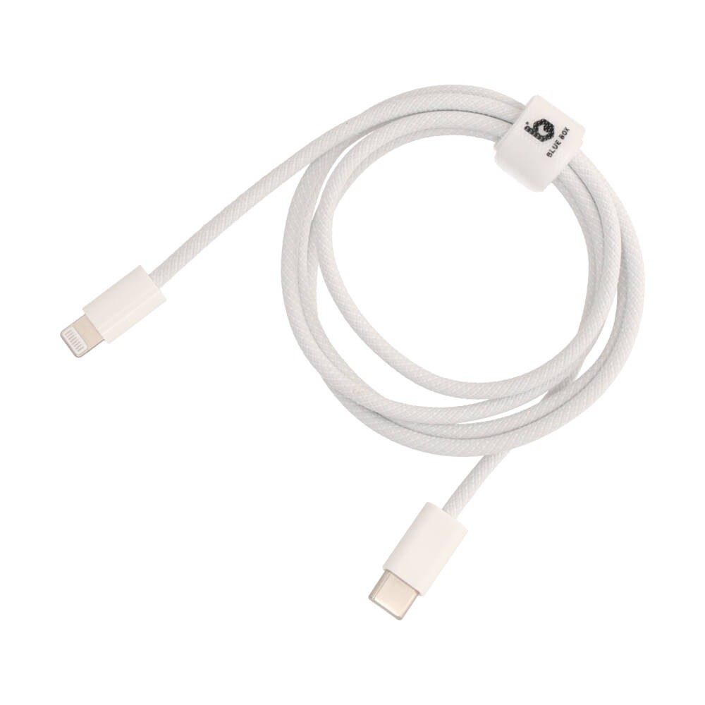 สายชาร์จ Blue Box USB-C to Lightning 27W 1 เมตร Knitting White