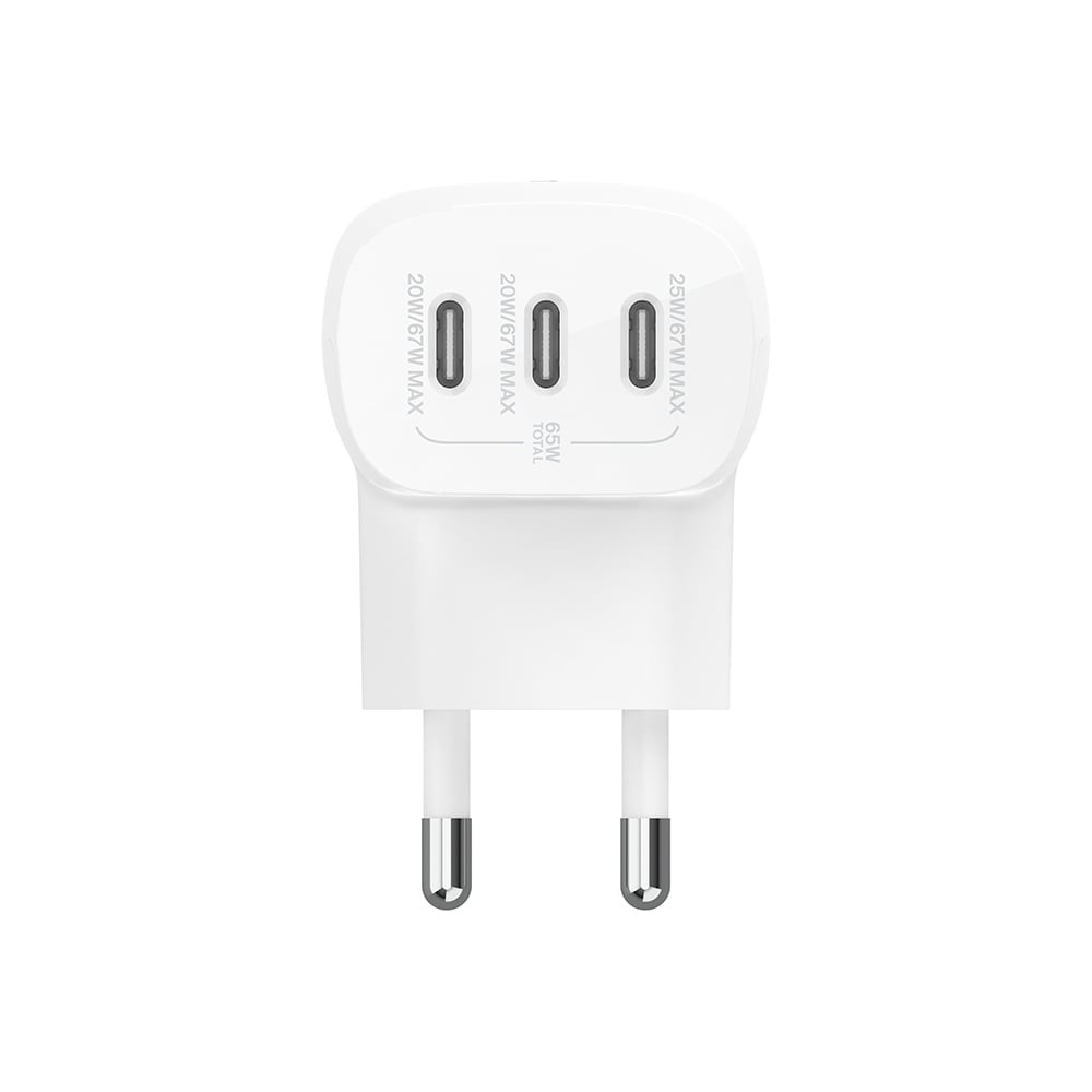 อะแดปเตอร์ Belkin Wall USB Charger 3 USB-C White