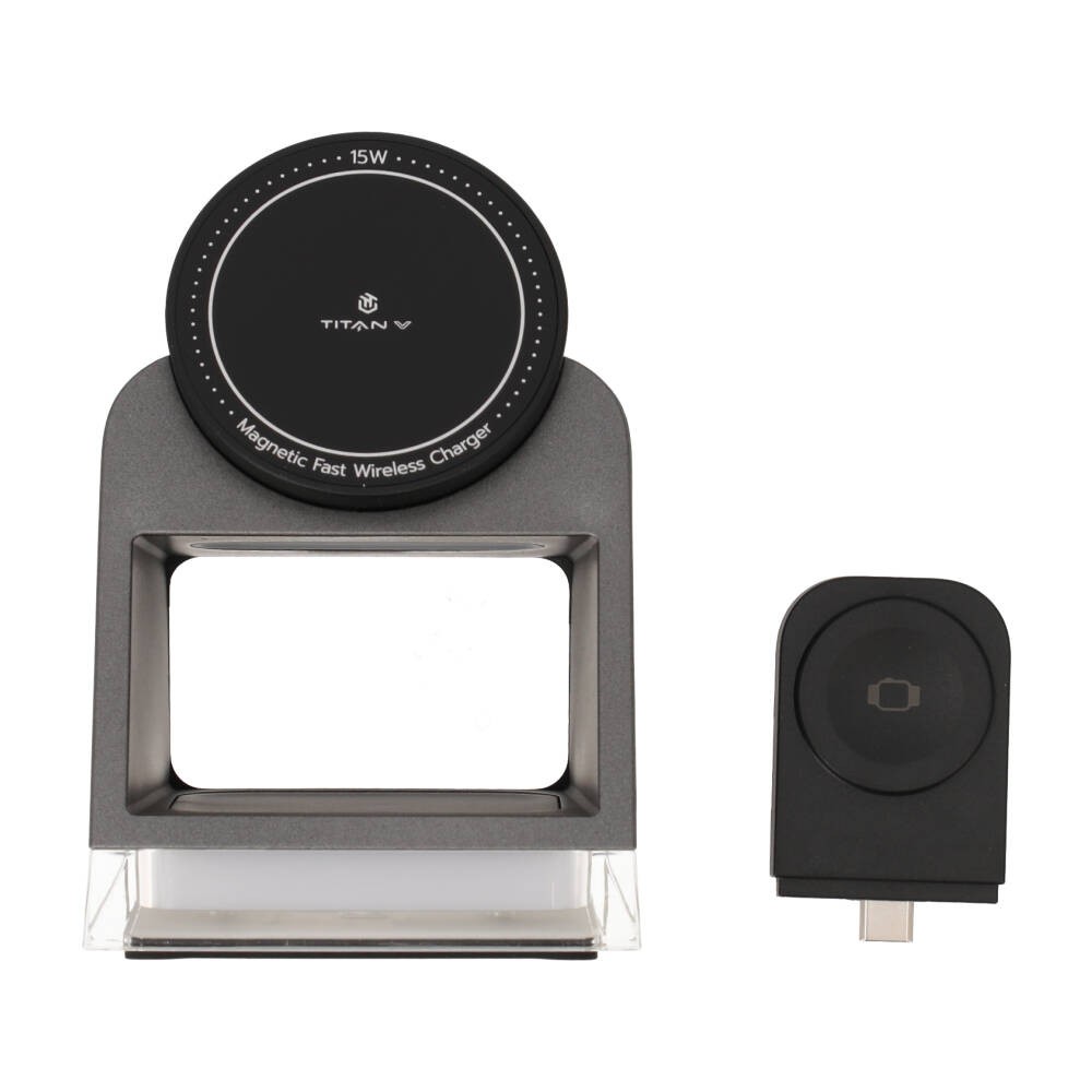 แท่นชาร์จไร้สาย TITAN 3-in-1 Wireless Charger Light Stand Dark Grey