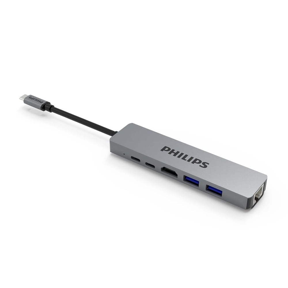 Philips 6 in 1 USB-C Hub to HDMI and RJ45 Silver