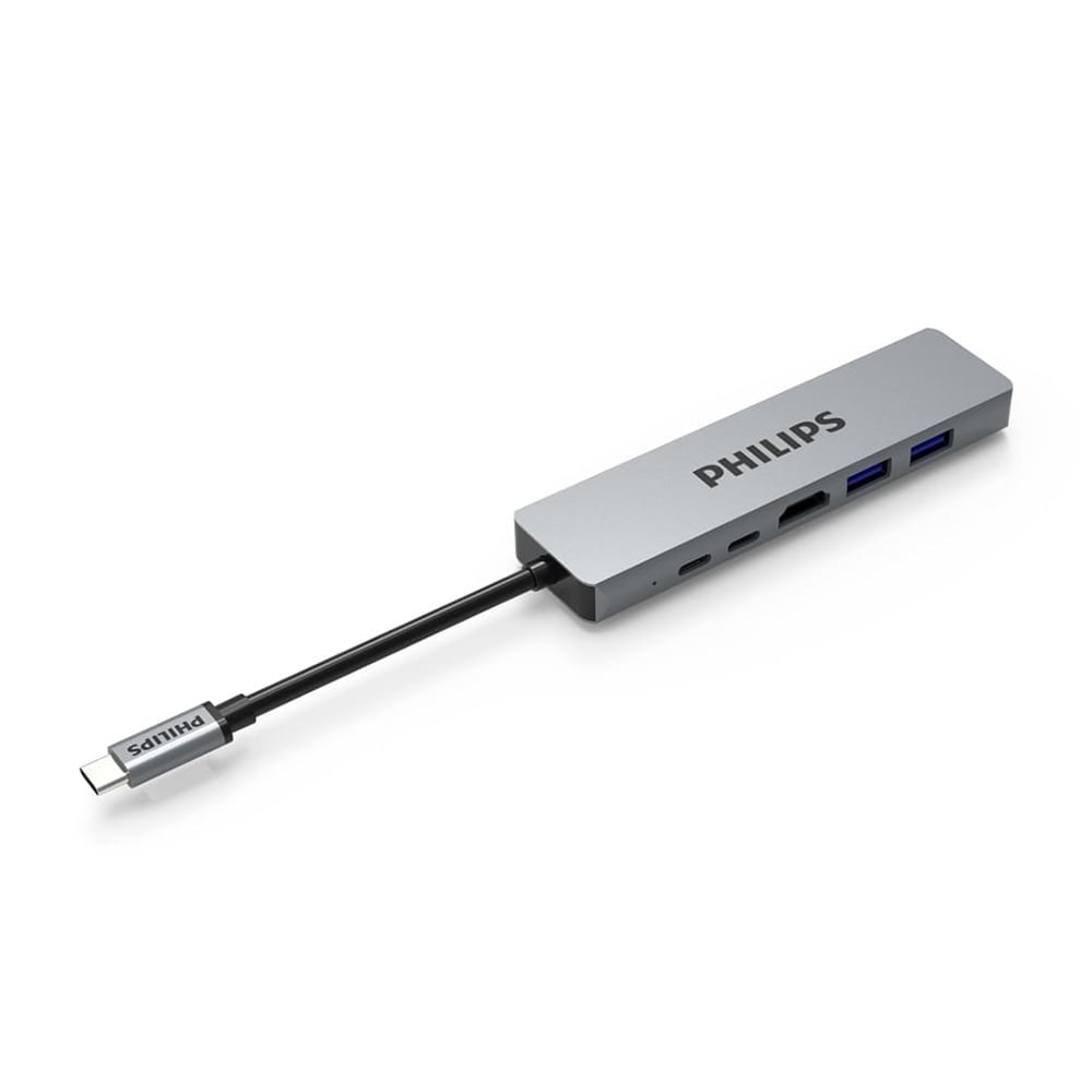 Philips 6 in 1 USB-C Hub to HDMI and RJ45 Silver