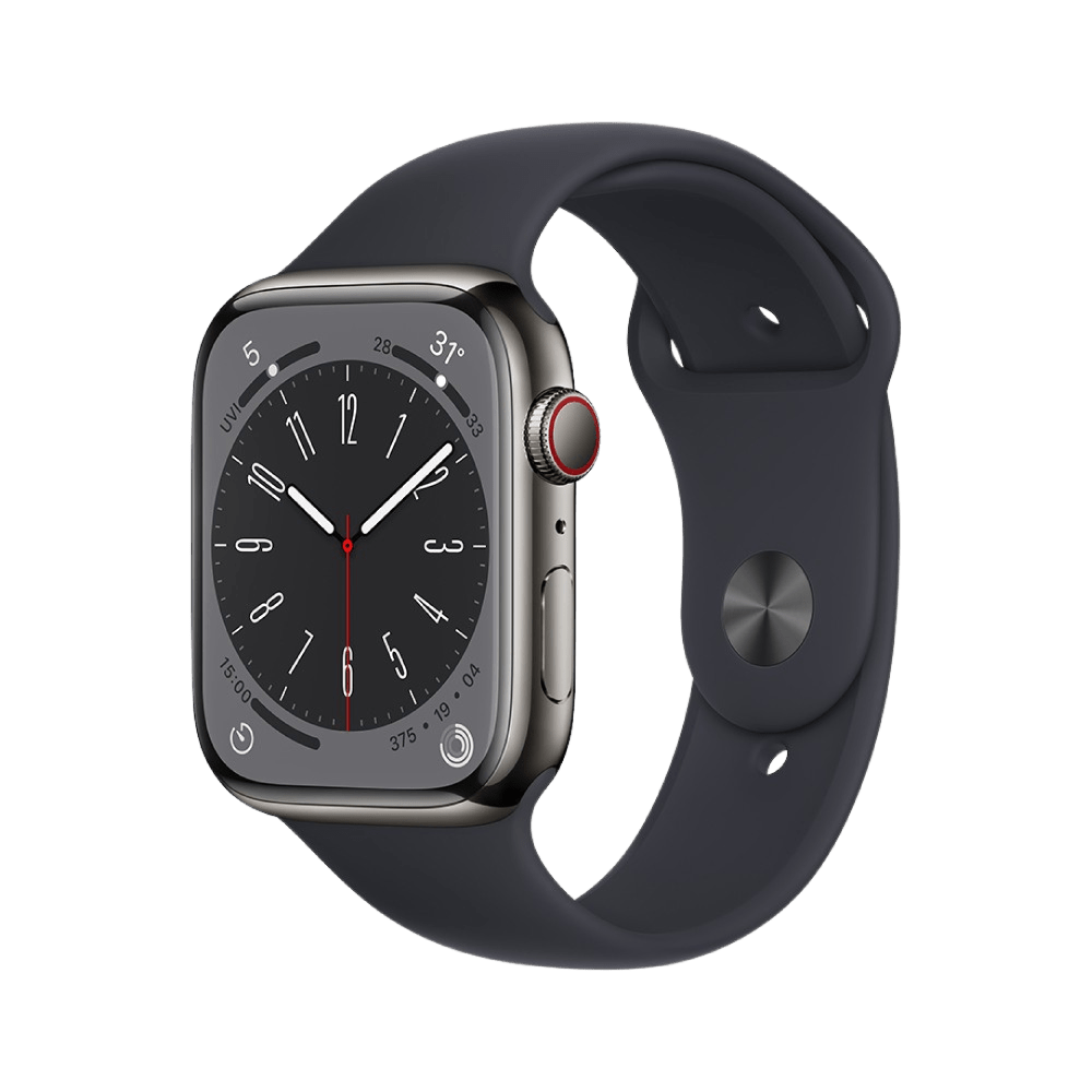 Apple Watch Series 8 GPS + Cellular 45mm Graphite Stainless Steel Case with Midnight Sport Band