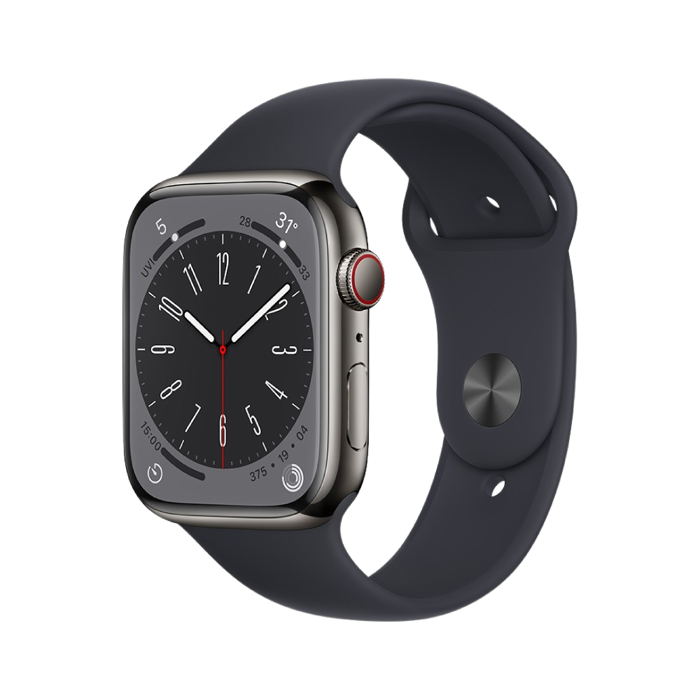 Apple Watch Series 8 GPS + Cellular 45mm Graphite Stainless Steel Case with Midnight Sport Band