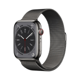 Apple Watch Series 8 GPS + Cellular 45mm Graphite Stainless Steel Case with Graphite Milanese Loop