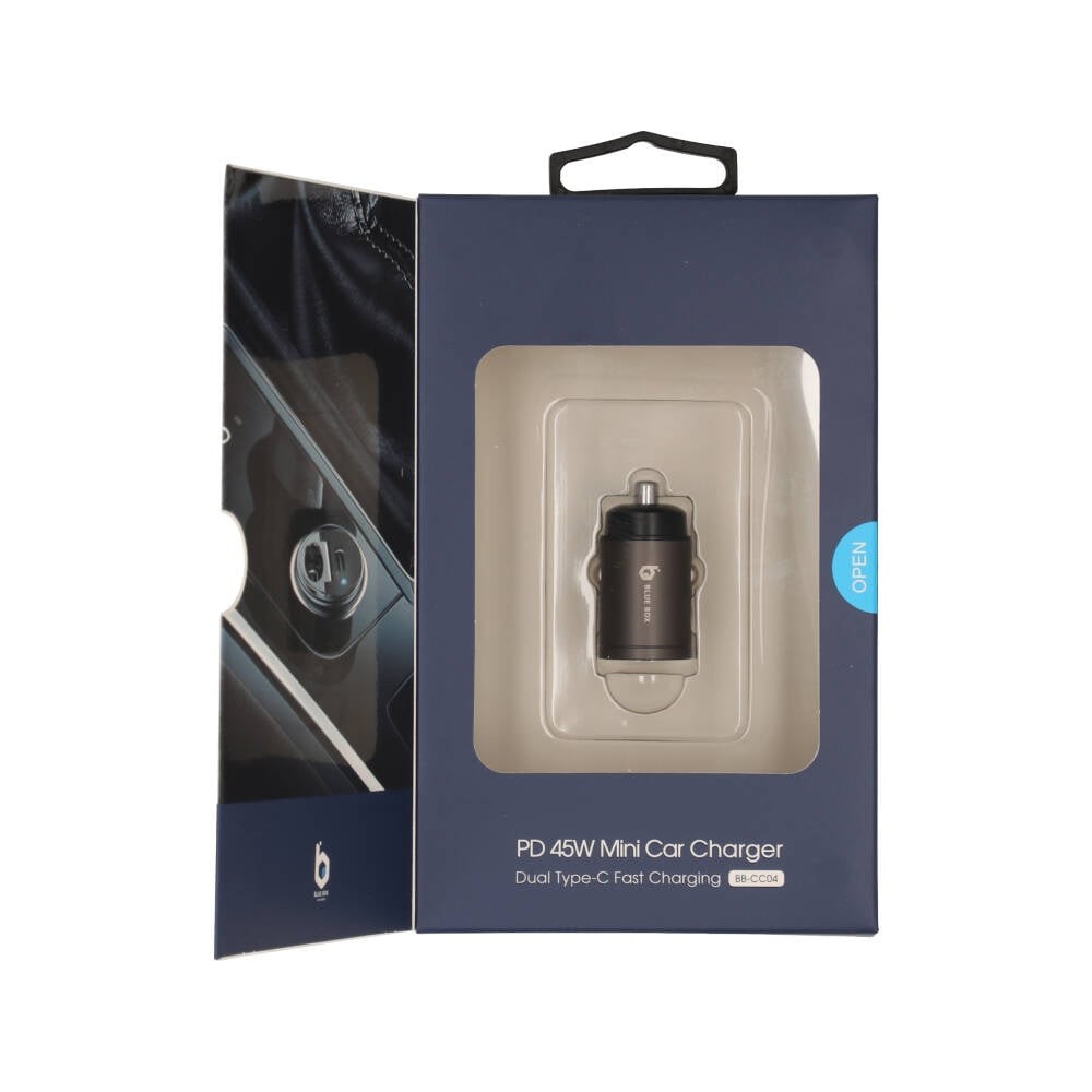 ที่ชาร์จแบตในรถ Blue Box Car Charger 2 USB-C (PD45W) Titanium (BB-CC04)