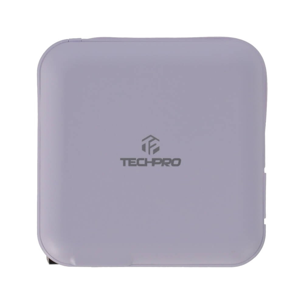 พาวเวอร์แบงค์ TECHPRO 15,000 mAh Built-in Cable BC19 Purple