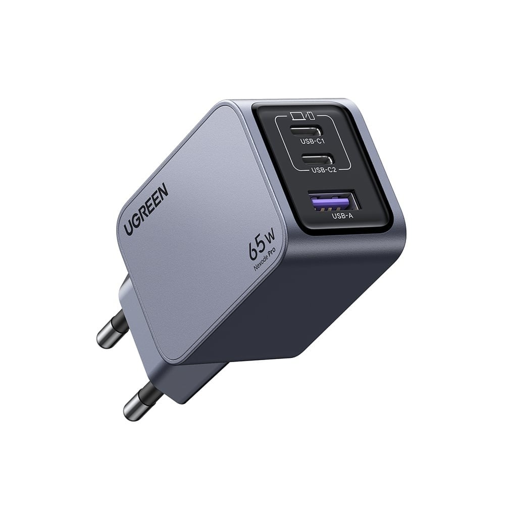 อะแดปเตอร์ Ugreen Wall Charger 1 USB-A / 2 USB-C 65W ALU Gray