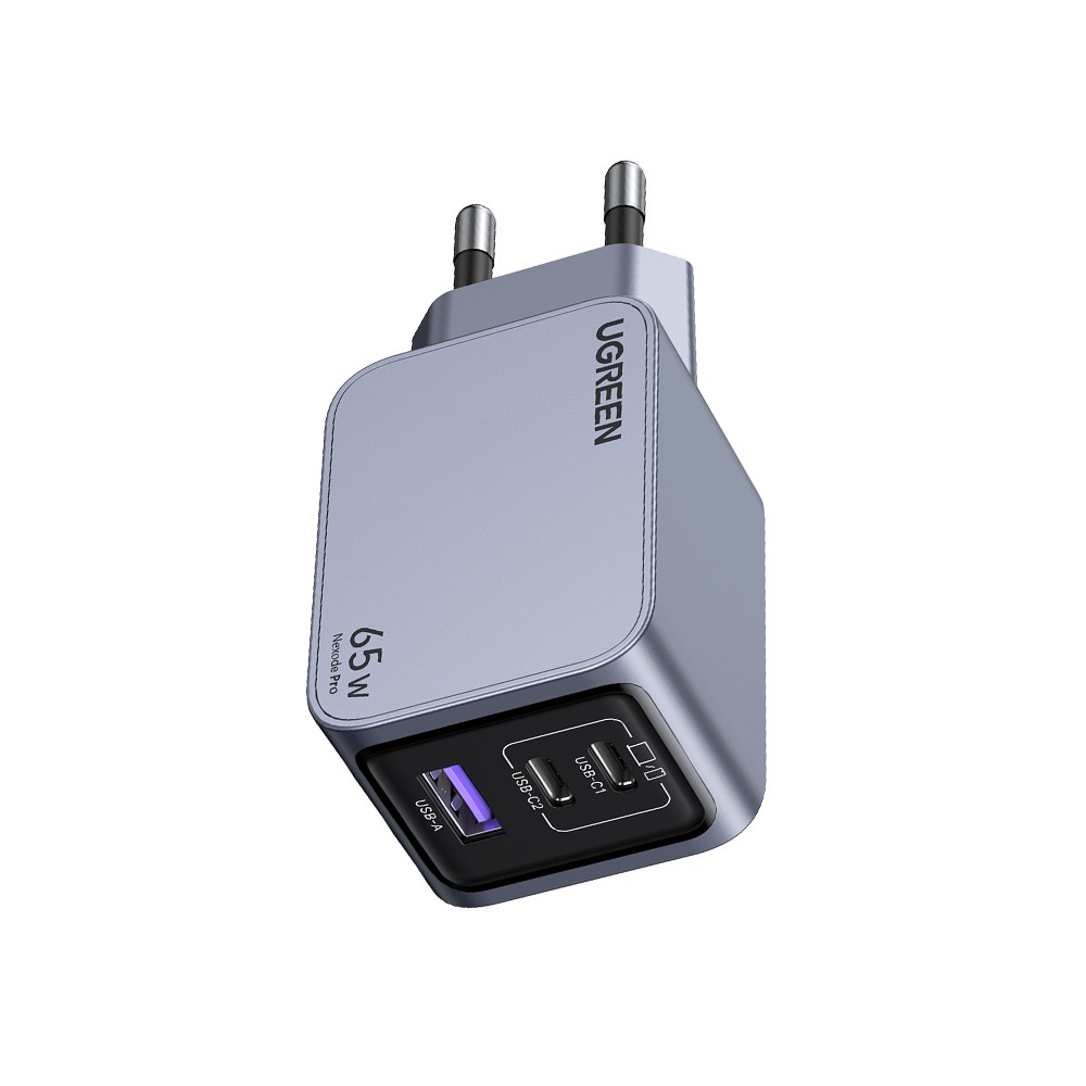 อะแดปเตอร์ Ugreen Wall Charger 1 USB-A / 2 USB-C 65W ALU Gray