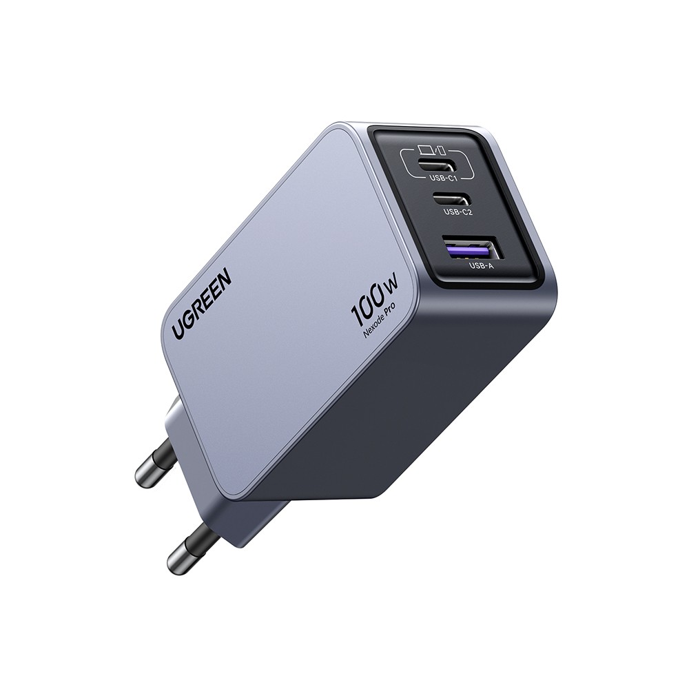 อะแดปเตอร์ Ugreen Wall Charger 1 USB-A / 2 USB-C 100W ALU Gray