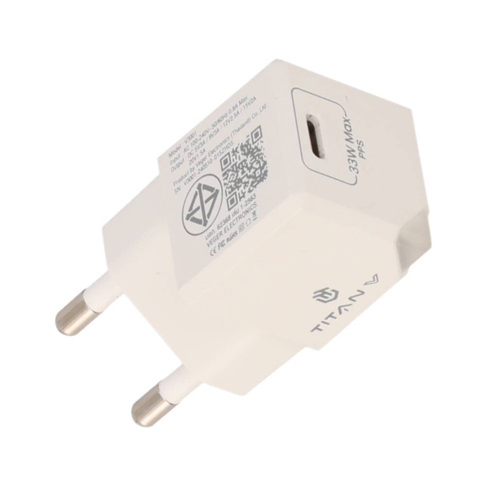 อะแดปเตอร์ TITANV Wall Charger 1 USB-C 33W White (TISI) | Studio7 online