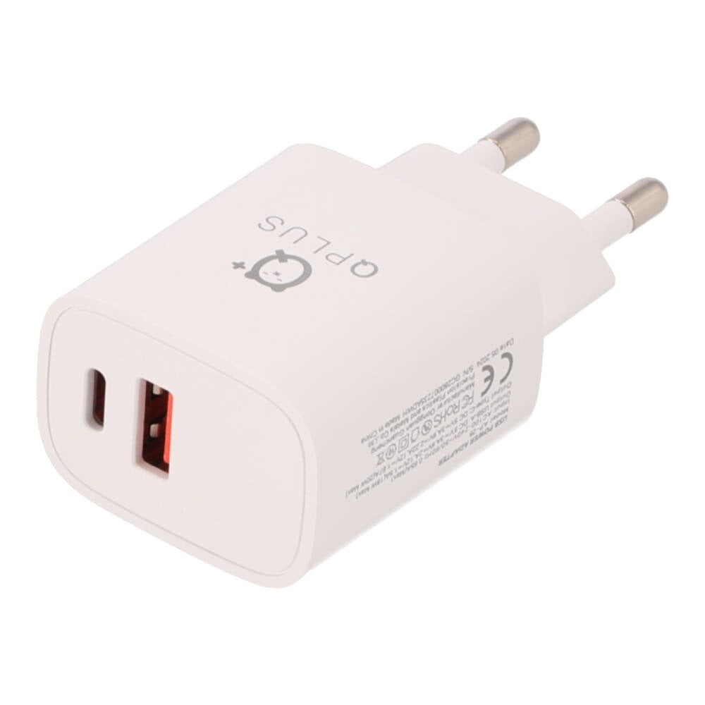 อะแดปเตอร์ QPLUS Wall Charger 1 USB-A / 1 USB-C 20W พร้อมสายชาร์จ USB-C to Lightning 1 เมตร