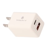 อะแดปเตอร์ TITANV Wall Charger 1 USB-A / 1 USB-C White
