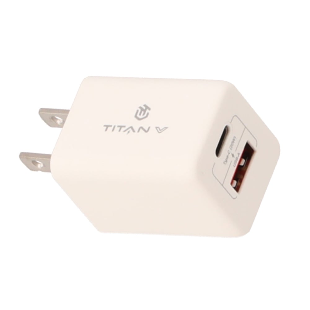 อะแดปเตอร์ TITANV Wall Charger 1 USB-A / 1 USB-C White