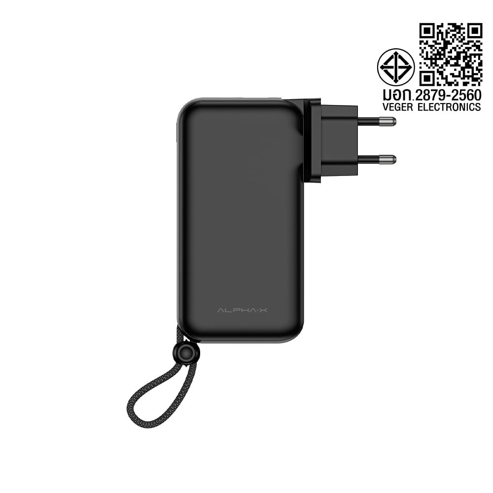 พาวเวอร์แบงค์ ALPHA 10,000 mAh Built-in Cable 20WPD ALPC10-26PD Black