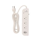 ปลั๊กไฟ ปลั๊กไฟ TECHPRO Plug 3 Way 1 Switch 2xUSB 1xType-C 3M. PLG04 White