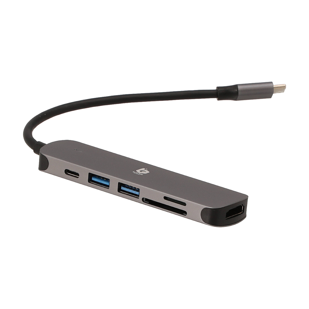 Blue Box 6-in-1 USB-C Hub Silver Grey