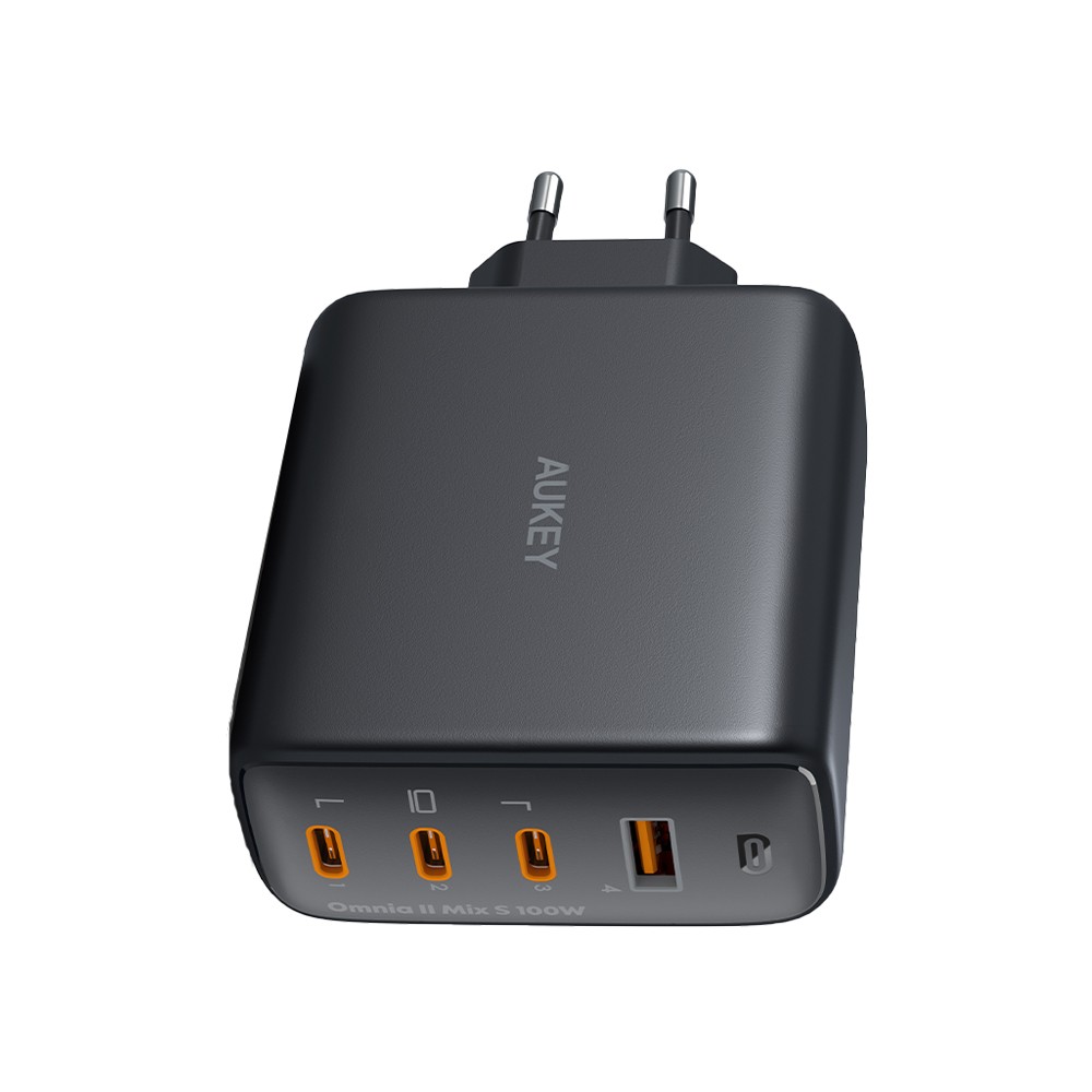 อะแดปเตอร์ AUKEY Wall Charger 1 USB-A / 3 USB-C 100W Black (ITSI)