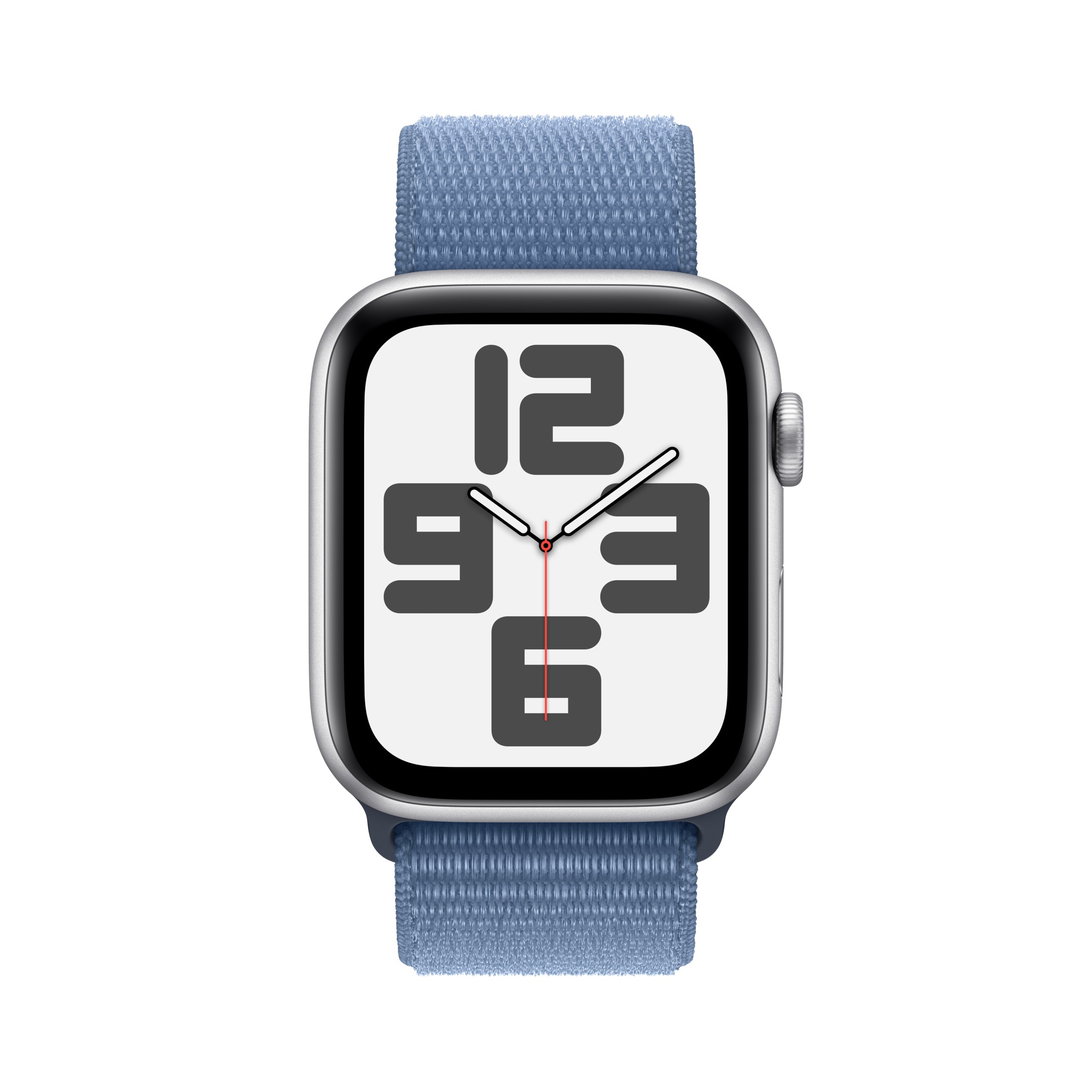Apple Watch SE GPS 44mm Silver Aluminium Case with Winter Blue Sport Loop - 2nd Gen (New)