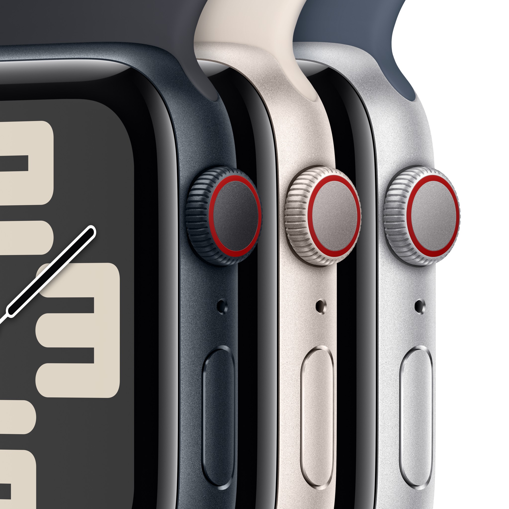 Apple Watch SE GPS + Cellular 44mm Starlight Aluminium Case with Starlight Sport Band - S/M - 2nd Gen (New)