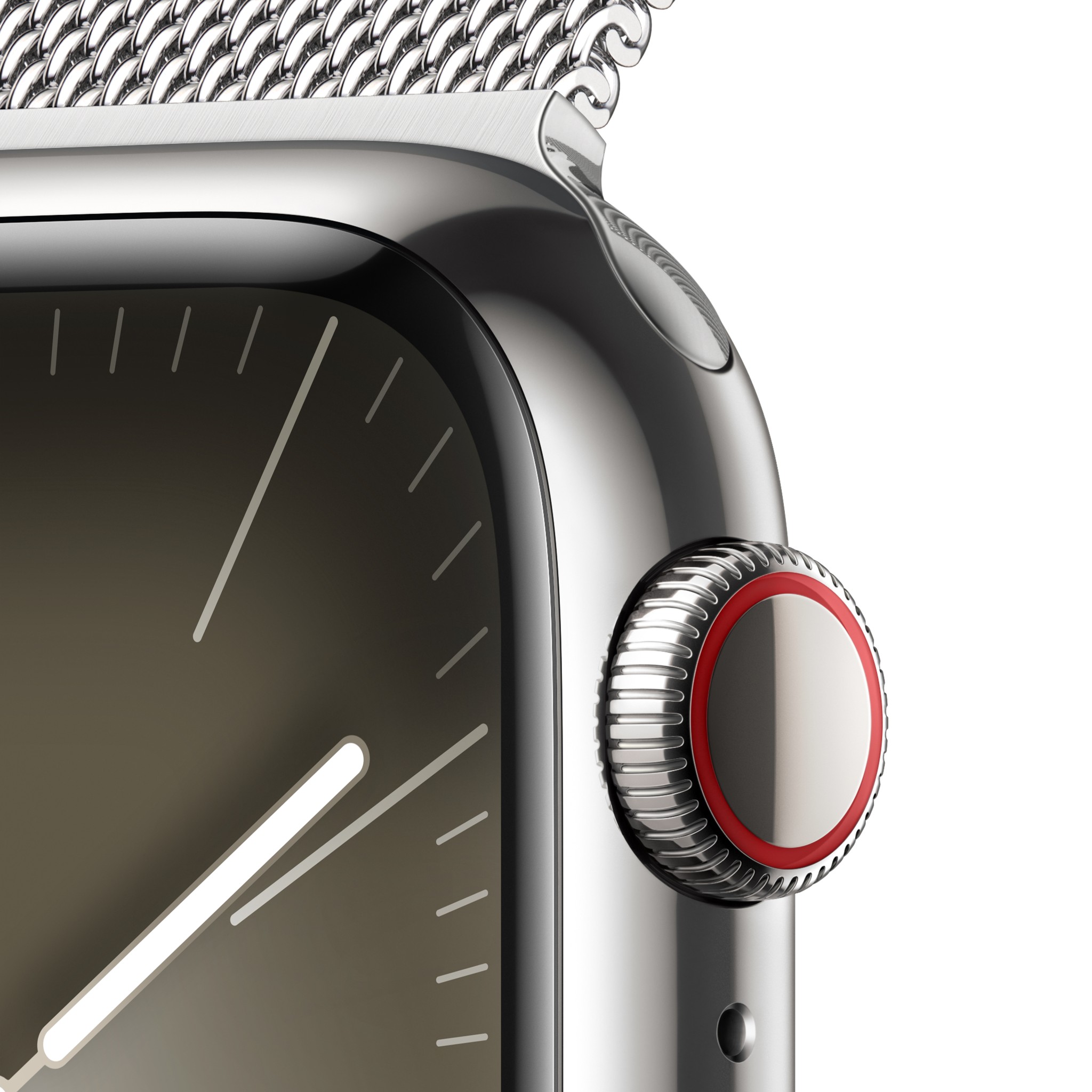 Apple Watch Series  9 GPS + Cellular 41mm Silver Stainless Steel Case with Silver Milanese Loop