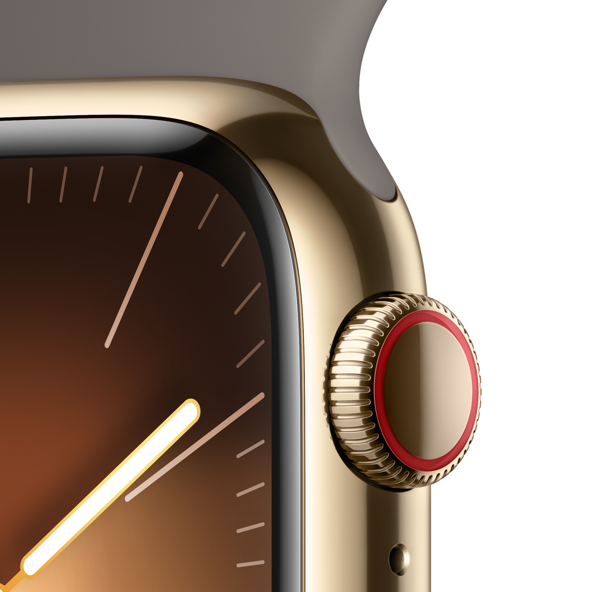 Apple Watch Series  9 GPS + Cellular 41mm Gold Stainless Steel Case with Clay Sport Band - M/L