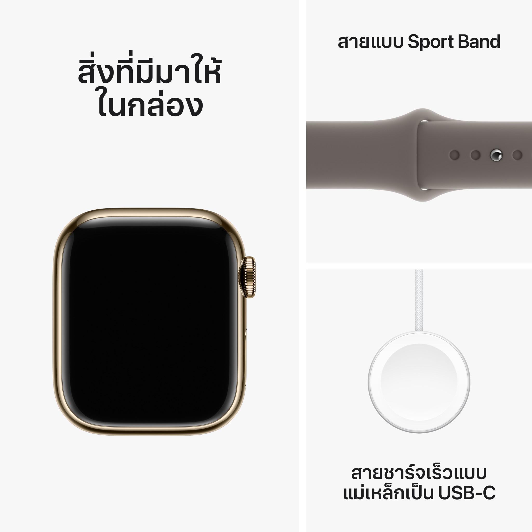 Apple Watch Series  9 GPS + Cellular 41mm Gold Stainless Steel Case with Clay Sport Band - M/L