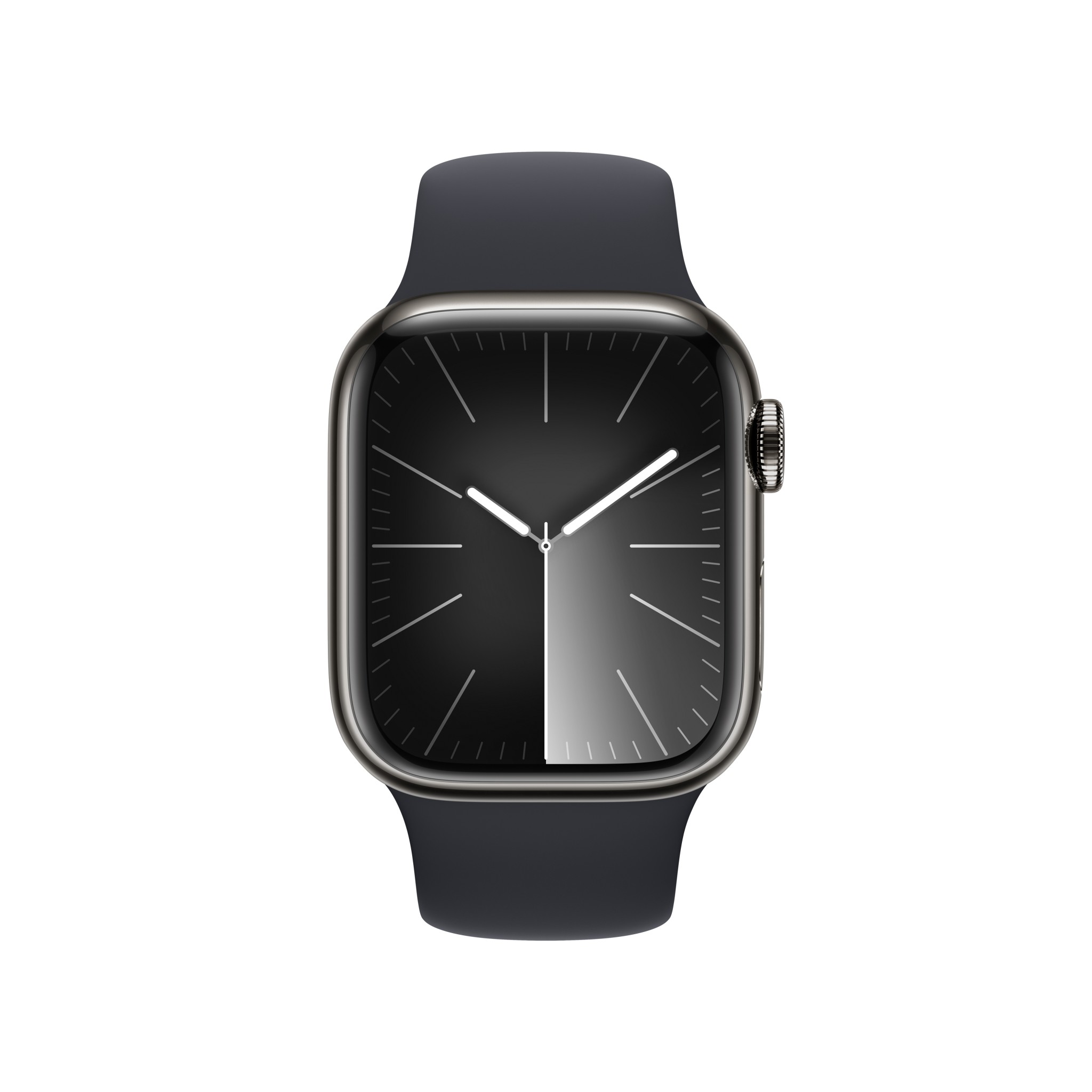Apple Watch Series  9 GPS + Cellular 41mm Graphite Stainless Steel Case with Midnight Sport Band - S/M