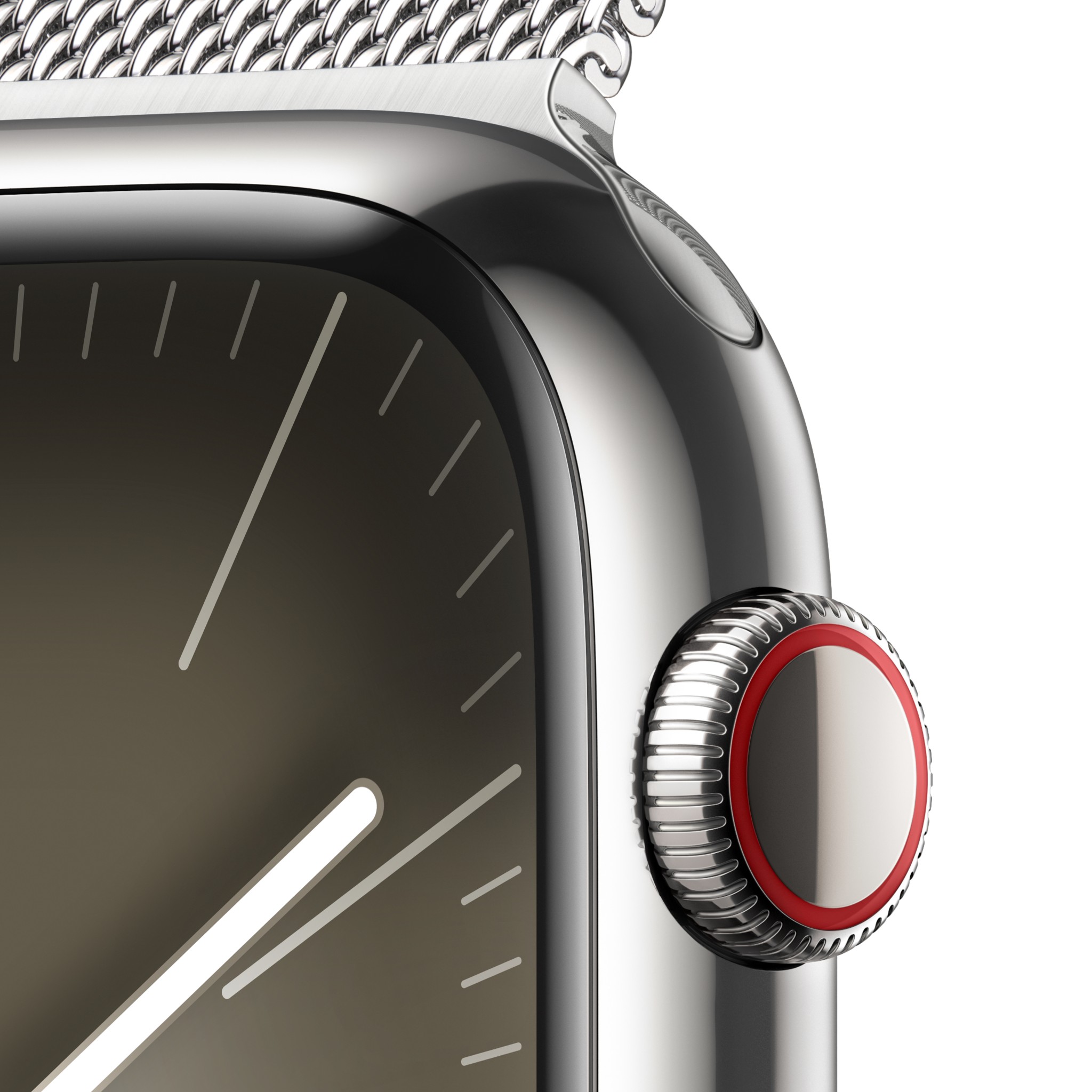 Apple Watch Series  9 GPS + Cellular 45mm Silver Stainless Steel Case with Silver Milanese Loop