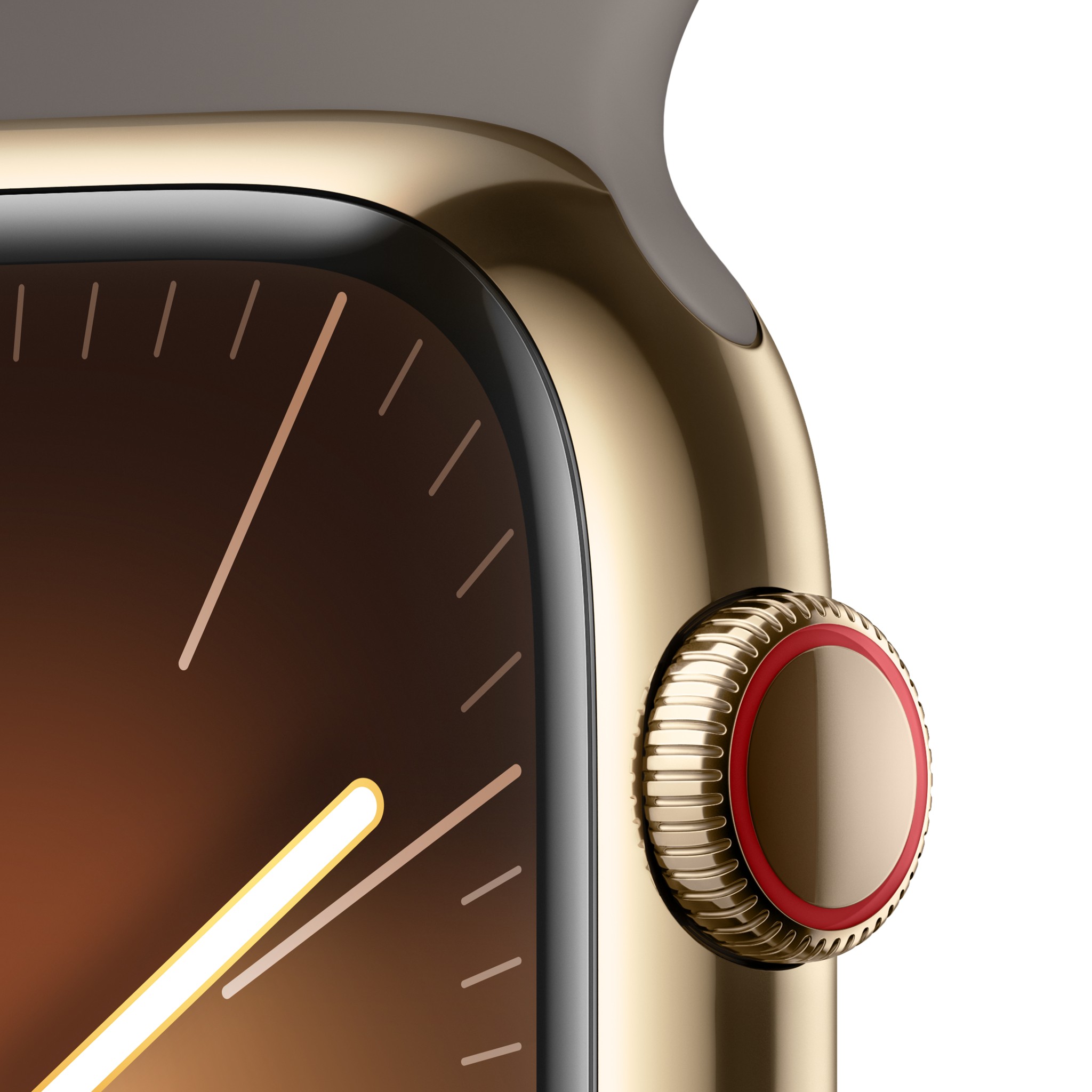 Apple Watch Series  9 GPS + Cellular 45mm Gold Stainless Steel Case with Clay Sport Band - M/L
