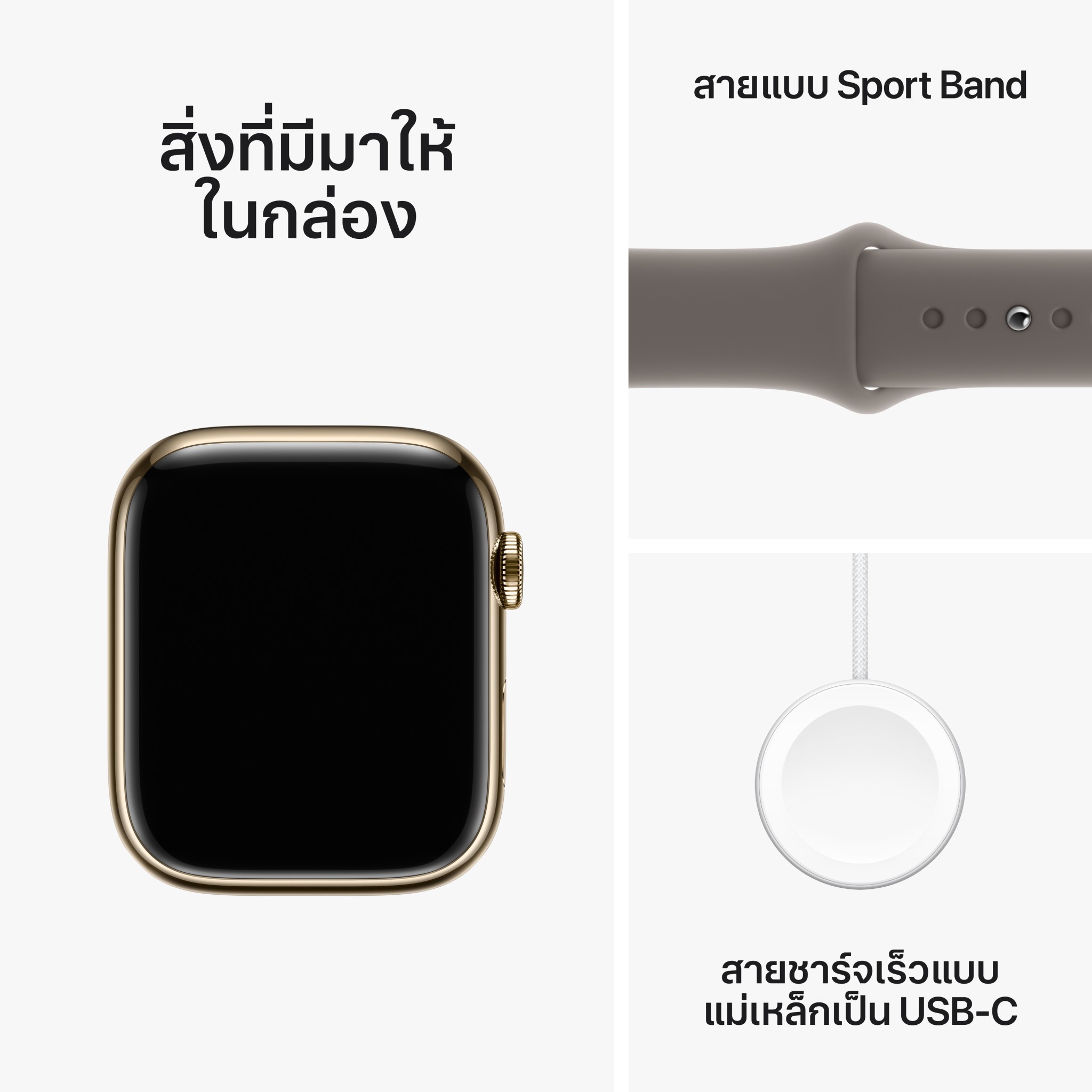 Apple Watch Series  9 GPS + Cellular 45mm Gold Stainless Steel Case with Clay Sport Band - M/L