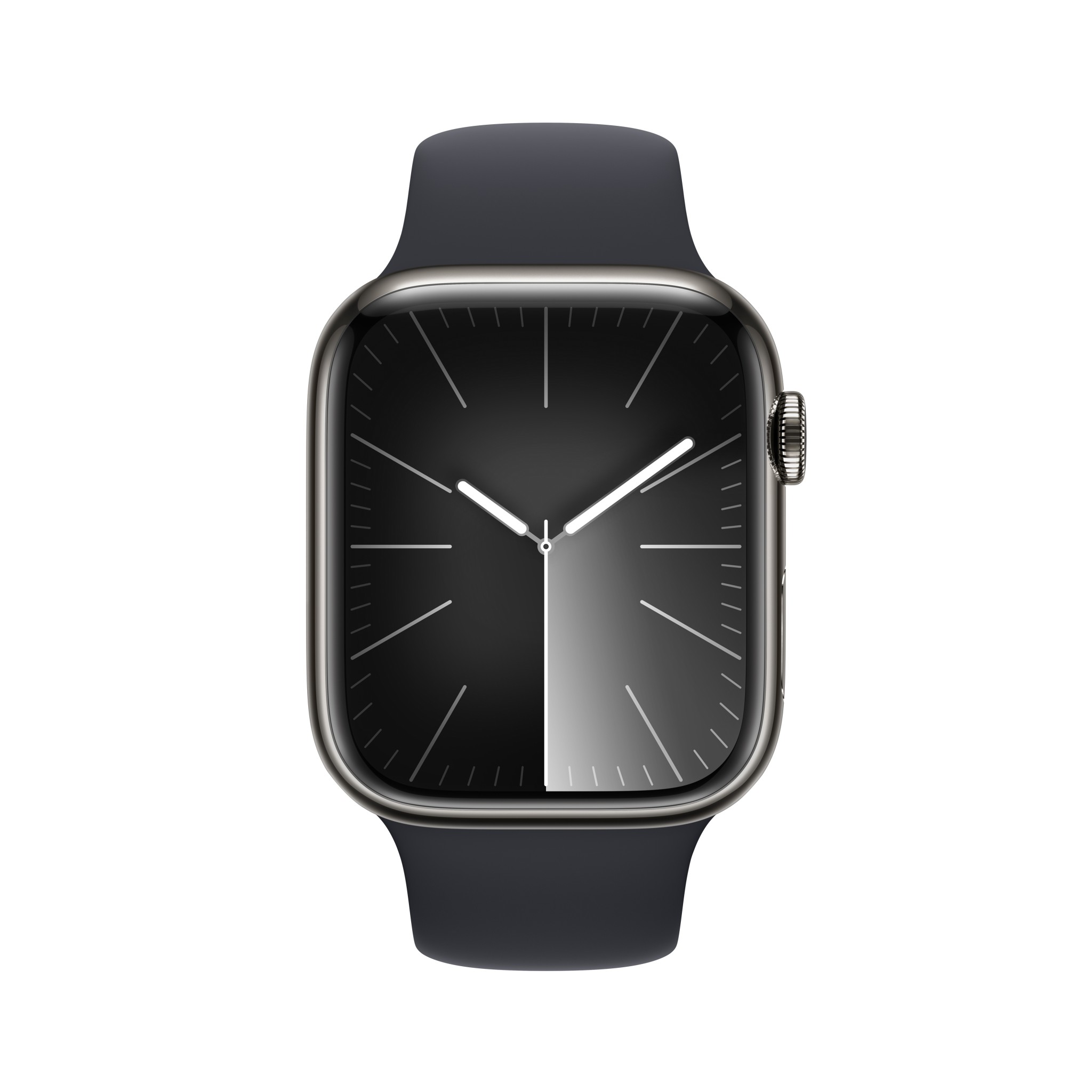 Apple Watch Series  9 GPS + Cellular 45mm Graphite Stainless Steel Case with Midnight Sport Band - M/L
