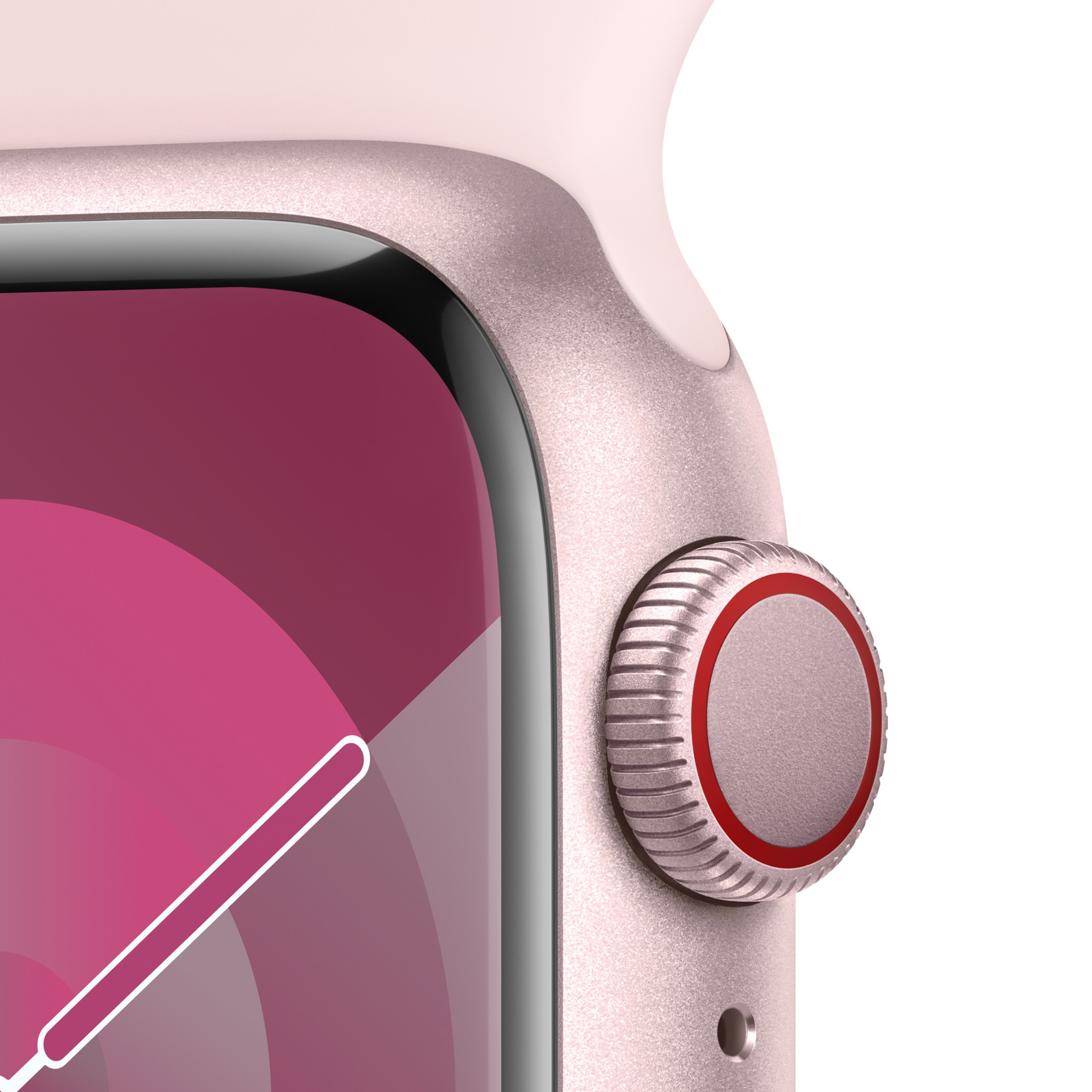Apple Watch Series  9 GPS + Cellular 41mm Pink Aluminium Case with Light Pink Sport Band - S/M