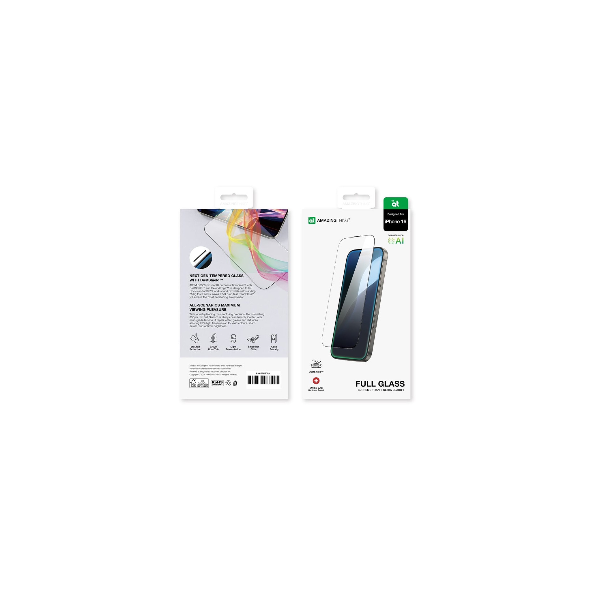 ฟิล์มกันรอย AMAZINGthing iPhone 16 (2.75D) Titan Full Glass
