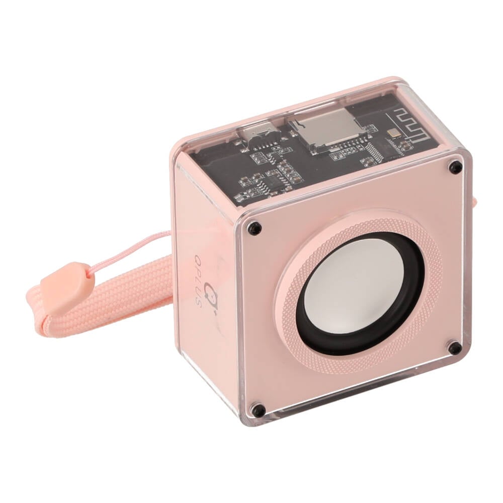 ลำโพงบลูทูธ QPLUS Mini Cute Cube Pink