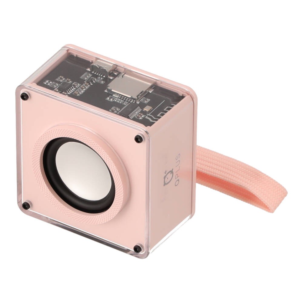 ลำโพงบลูทูธ QPLUS Mini Cute Cube Pink