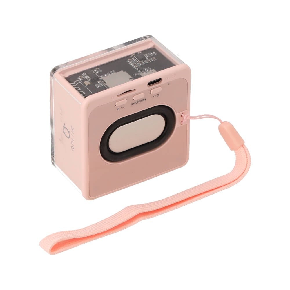 ลำโพงบลูทูธ QPLUS Mini Cute Cube Pink