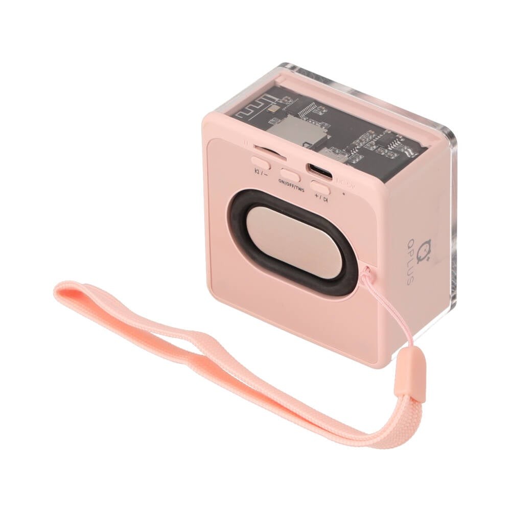 ลำโพงบลูทูธ QPLUS Mini Cute Cube Pink