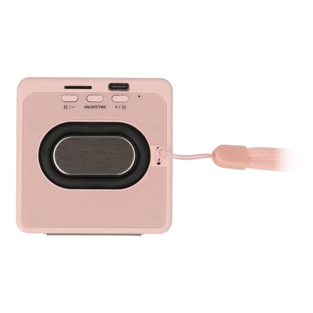 ลำโพงบลูทูธ QPLUS Mini Cute Cube Pink