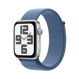 Apple Watch SE GPS 44mm Silver Aluminium Case with Winter Blue Sport Loop - 2nd Gen (New)
