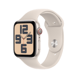 Apple Watch SE GPS + Cellular 44mm Starlight Aluminium Case with Starlight Sport Band - S/M - 2nd Gen (New)