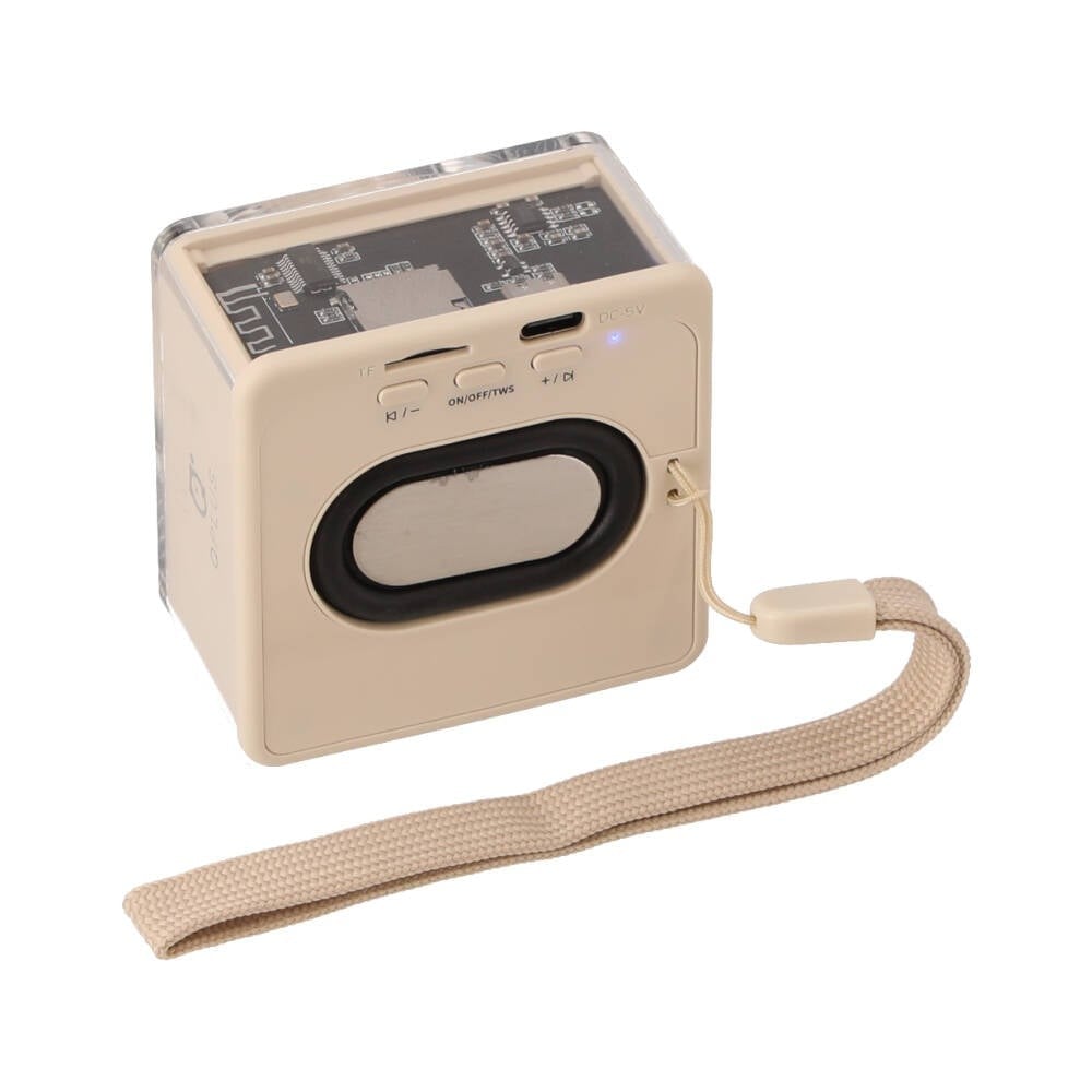 ลำโพงบลูทูธ QPLUS Mini Cute Cube Cream