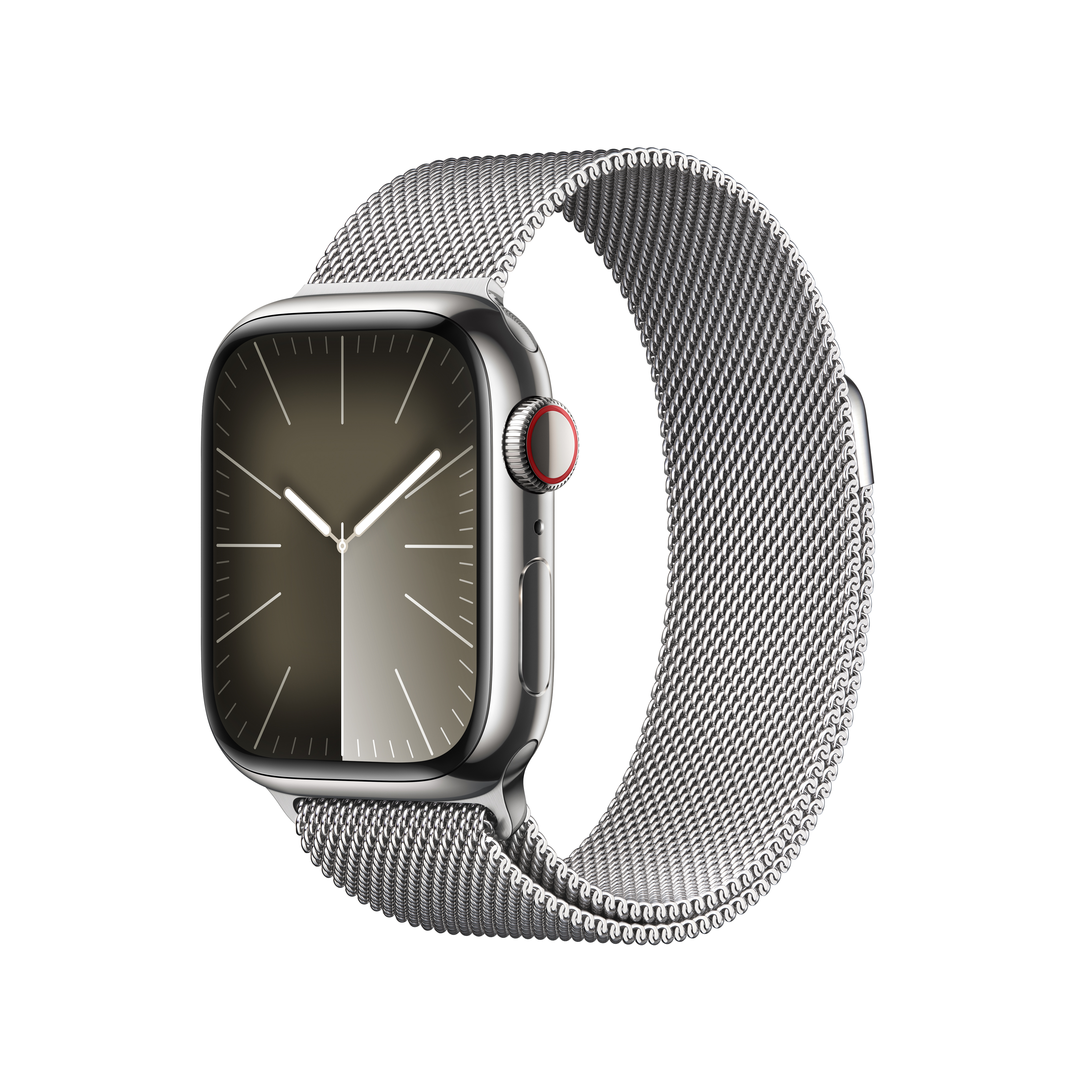 Apple Watch Series  9 GPS + Cellular 41mm Silver Stainless Steel Case with Silver Milanese Loop