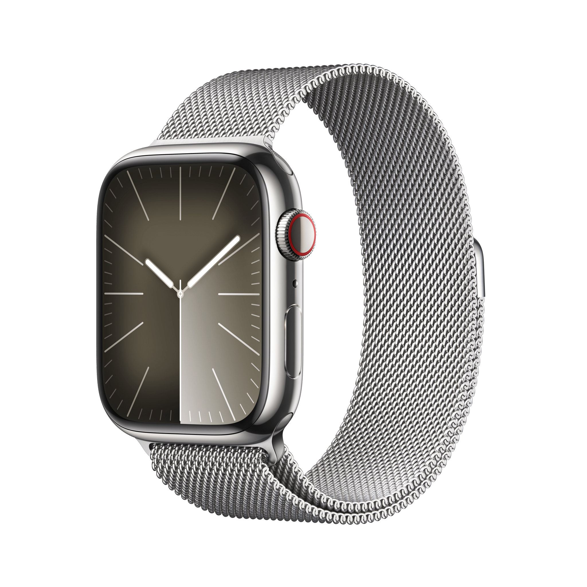 Apple Watch Series  9 GPS + Cellular 45mm Silver Stainless Steel Case with Silver Milanese Loop