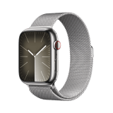 Apple Watch Series  9 GPS + Cellular 45mm Silver Stainless Steel Case with Silver Milanese Loop