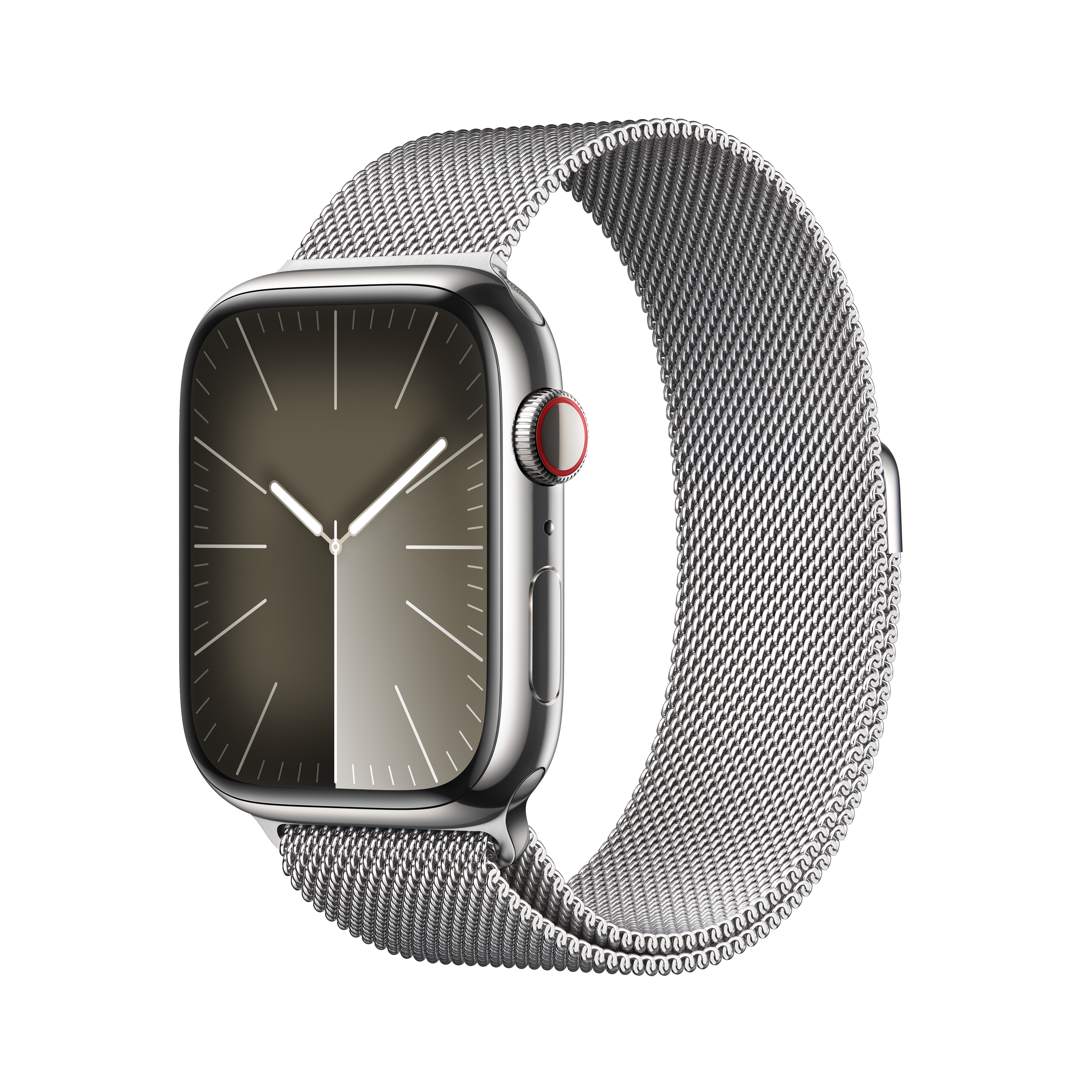 Apple Watch Series  9 GPS + Cellular 45mm Silver Stainless Steel Case with Silver Milanese Loop