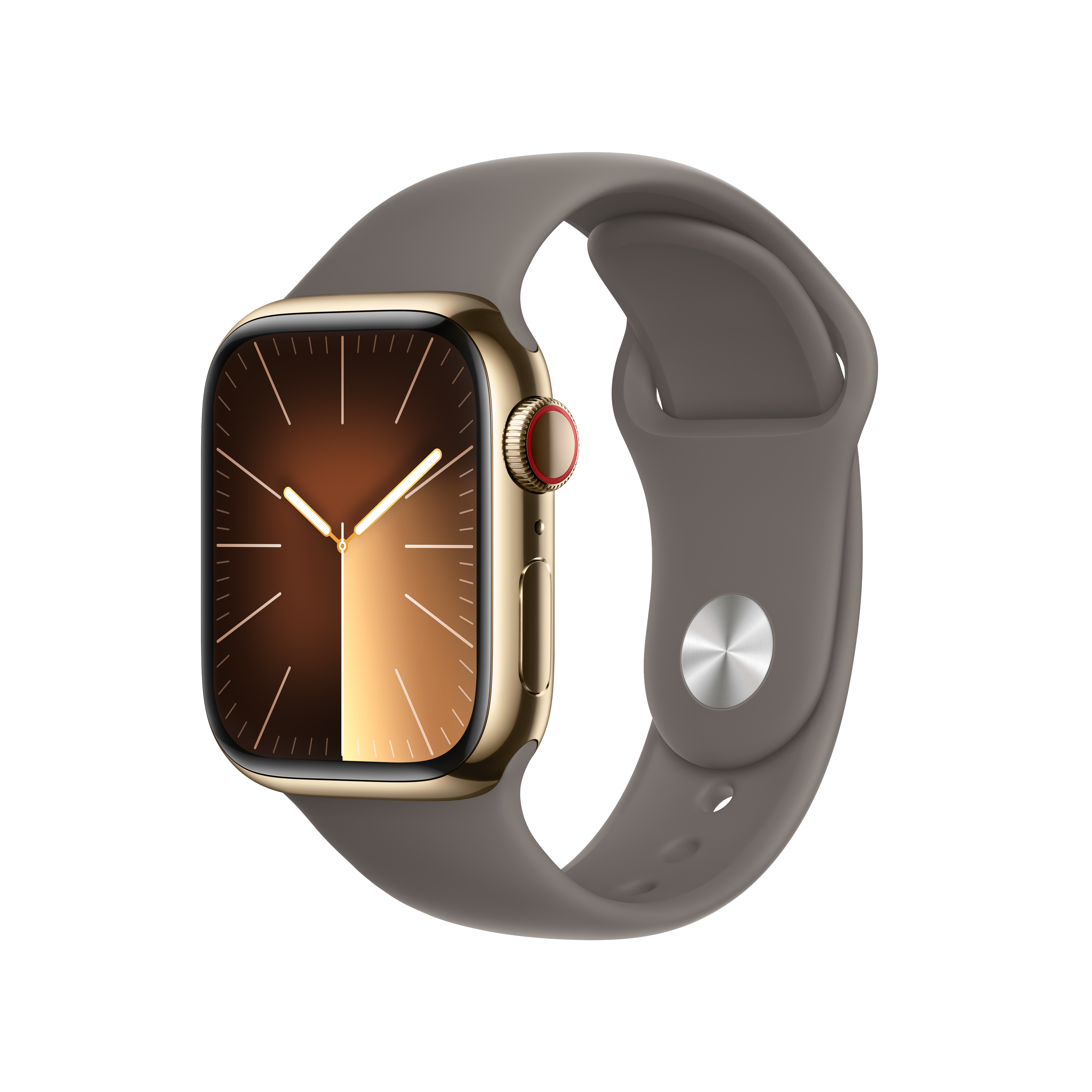 Apple Watch Series  9 GPS + Cellular 41mm Gold Stainless Steel Case with Clay Sport Band - M/L